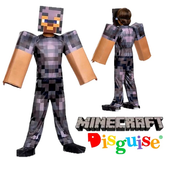 Disguise Other - DISGUISE Minecraft Steve in Netherite Armor Halloween Costume Child’s Sz Sm 4-6